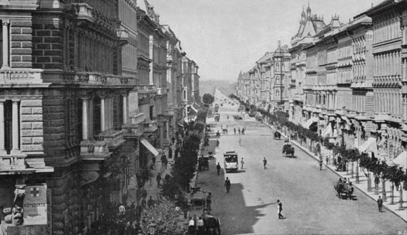 Photo Vintage De Budapest - Avenue Andrassy Et Opéra Royal, 1890, Format 17x22 Cm, Tirage Photomécanique
