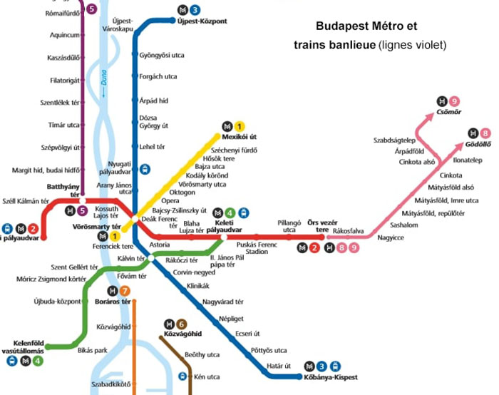 Plan de métro de Budapest